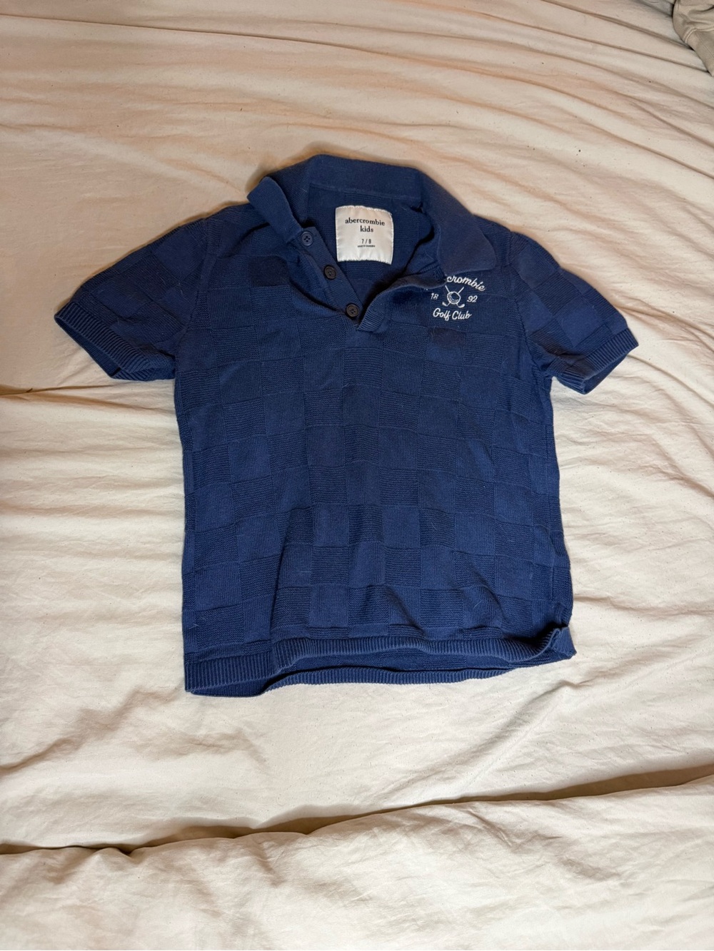 abercrombie kids navy blue short-sleeve golf polo